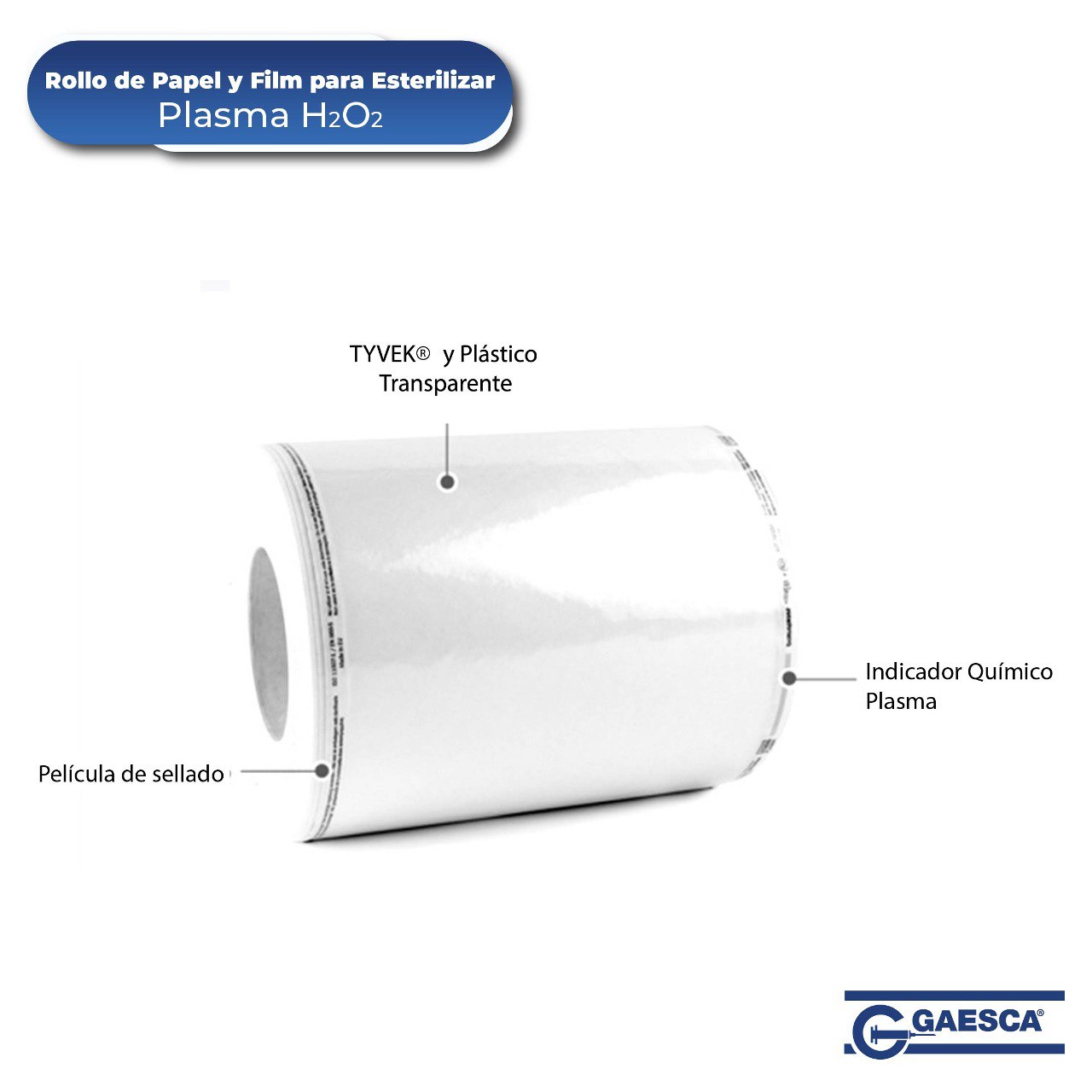 Rollo de Papel y Film para Esterilizar con Plasma (h2o2)
